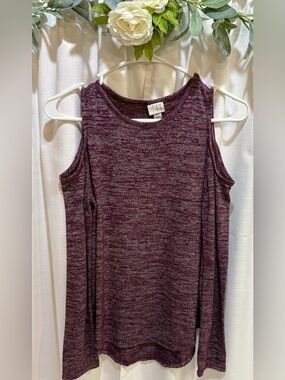 A New Day Target Wild Cherry Marled Cold Shoulder Top XS